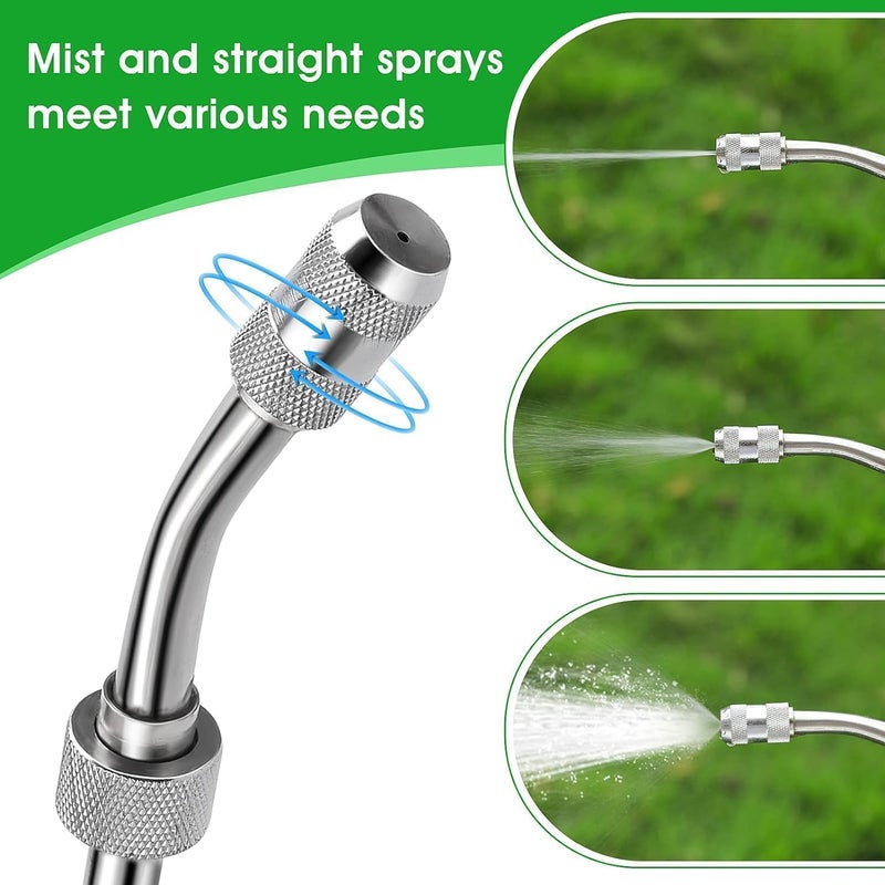 Ryscam 44 inch Sprayer Wand Replacements, Sprayer Wand Parts with Ergonomic Long Handle, 3/8" & 1/4" Brass Barb Universal for Spray Wands for Garden Hose - Image 4